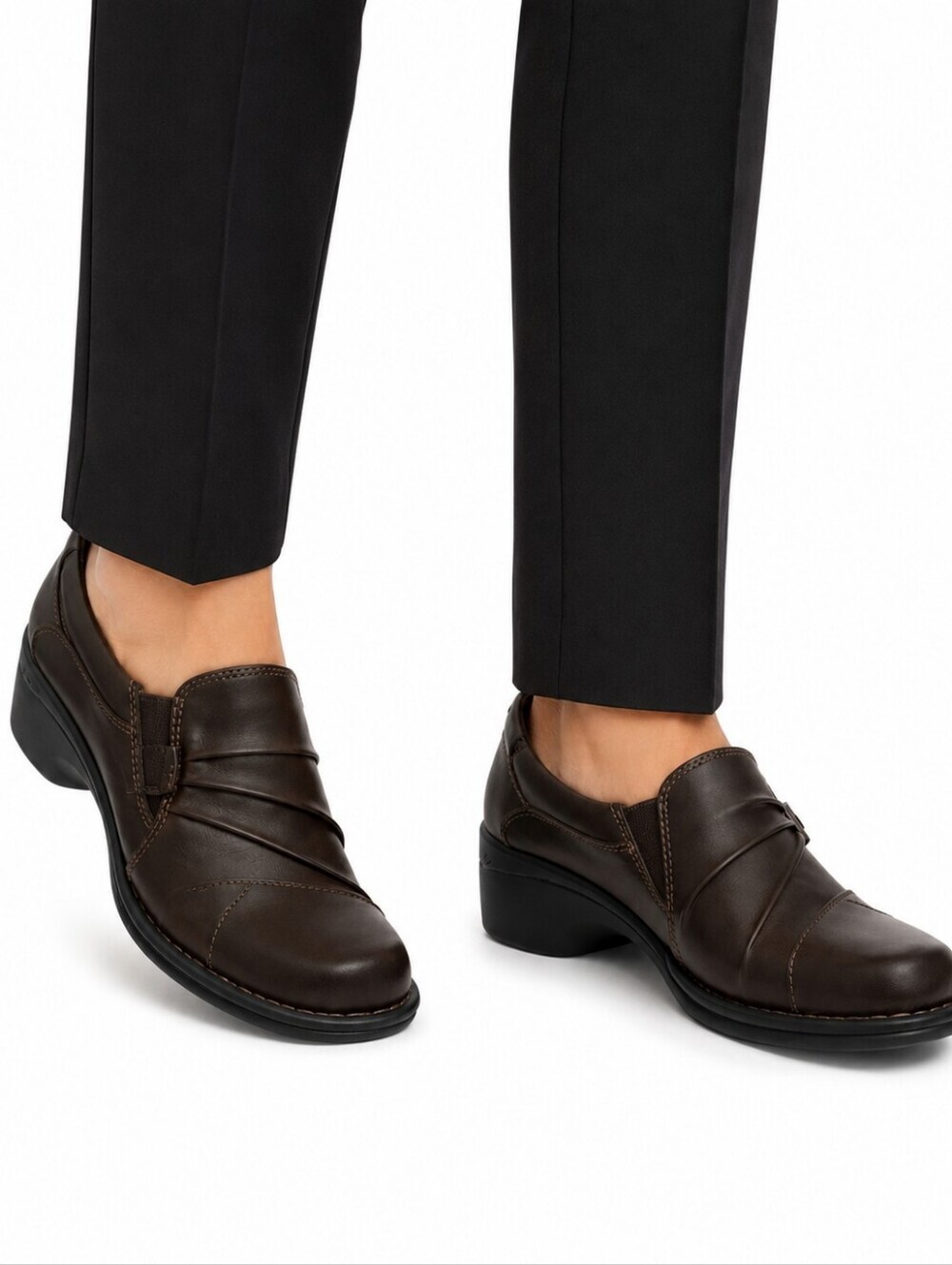 Earth Spirit Gelron 2000 Brown Leather Loafer Slip On Shoe 6 Memory Foam Sole